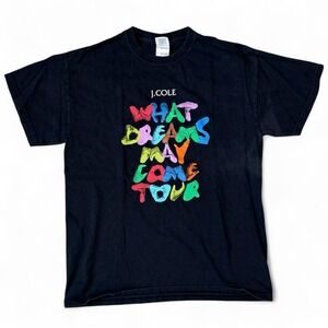 J Cole What Dreams May Come Tour Black T-Shirt Adult Medium Rap Dreamville 2013
